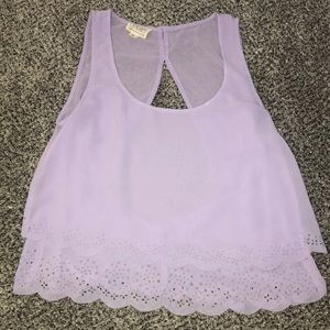 LA Hearts Lavender tank with laser cut details